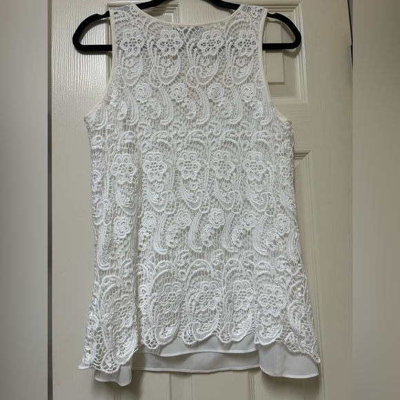 CAbi White Lace Tank Top - Picture 2 of 4